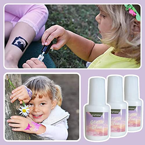 Wumawu 8ml Temporary Tattoo Glue - Water-Based Glitter Adhesive