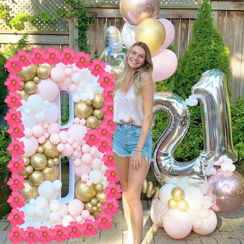 20 PCS Light Pink Faux Hawaiian Hibiscus Flowers for Party Decor