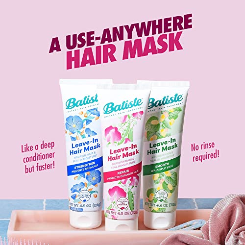Batiste Leave-In Hair Mask & Heat Protectant, 4.3oz (Pack of 2) - Nourishing Formula with Vitamin E