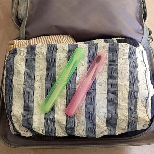 4 Pack Portable Travel Toothbrush Cases - BPA-Free Plastic Holders
