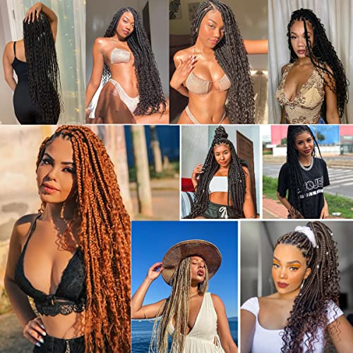 COOKOO 10 Inch Boho Goddess Box Braids Crochet Hair - 8 Pack Pre-looped