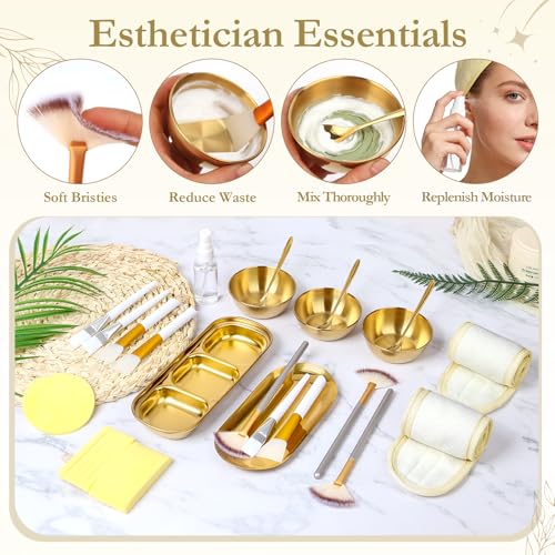 32-Piece Professional Esthetician Facial Kit - Gold Spa Supplies