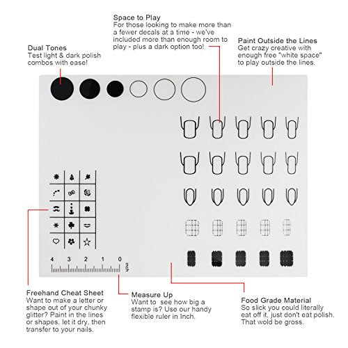 Segbeauty Rectangular Silicone Nail Art Mats - 2pcs DIY Stamping & Practice Pad