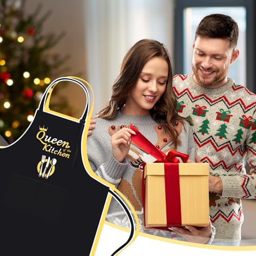 Funny Black Cooking Chef Apron with Pockets | Waterproof & Adjustable