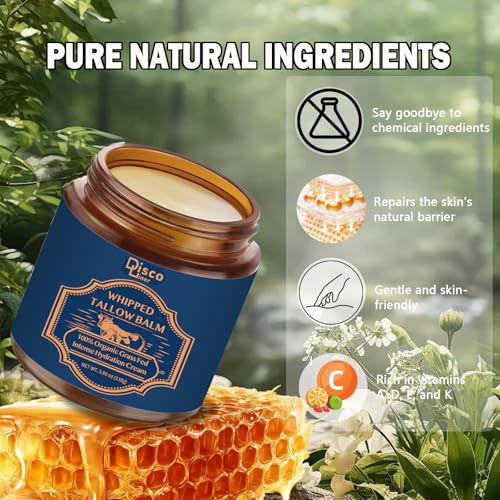 Grass-Fed Whipped Beef Tallow Balm - Ultra Moisturizing Skin Cream