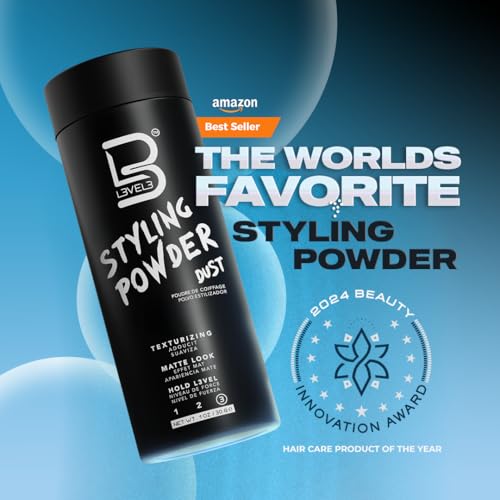 L3 Level 3 Travel Styling Powder - Natural Look Men's Hair Powder - Single Pack