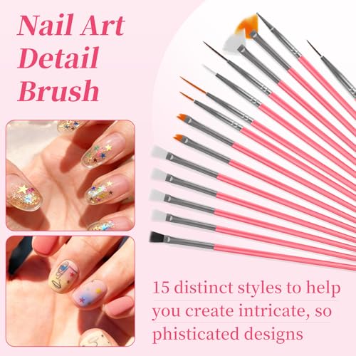 Vivinin 25PCS Professional Nail Art Tool Set with Brushes & Accessories