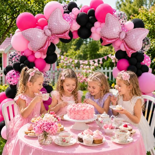 Pink and Black Balloons Set | 50 Pcs 12 Inch Birthday & Party Decor