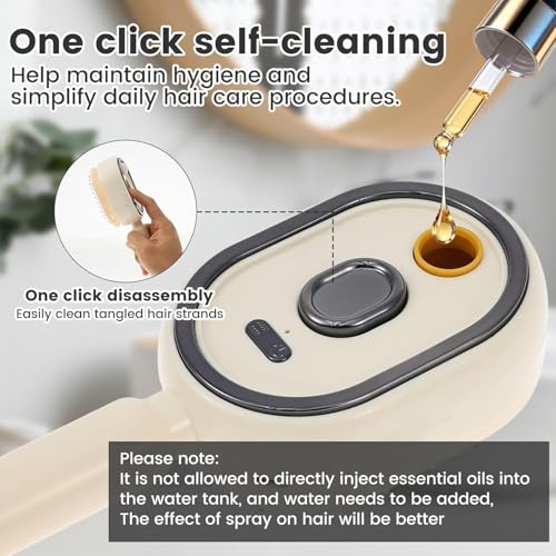 Electric Spray Air Cushion Massage Comb, 2026 Upgrade Electric Spray Air Cushion Comb, 5-in-1 Detangling Hair Brush for Dry Frizzy Hair, Self-Cleaning Gloss Enhancing Care Brush for Women (Purple)