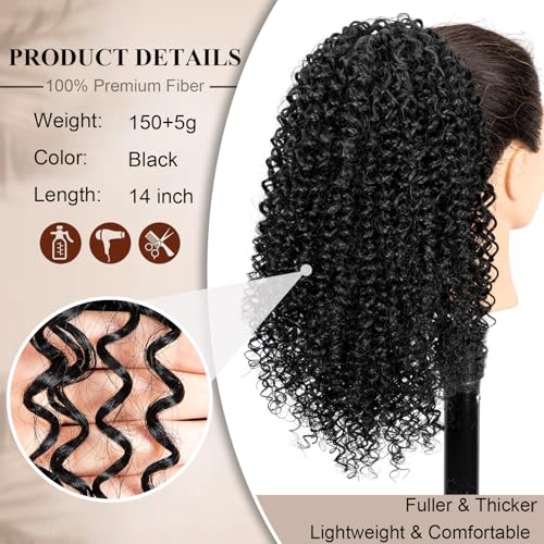 14 Inch Afro Curly Ponytail Extension for Black Women - NEOWIG
