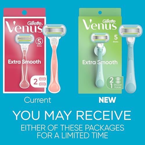 Gillette Venus Extra Smooth Razor for Women with 2 Refills & Shower Holder