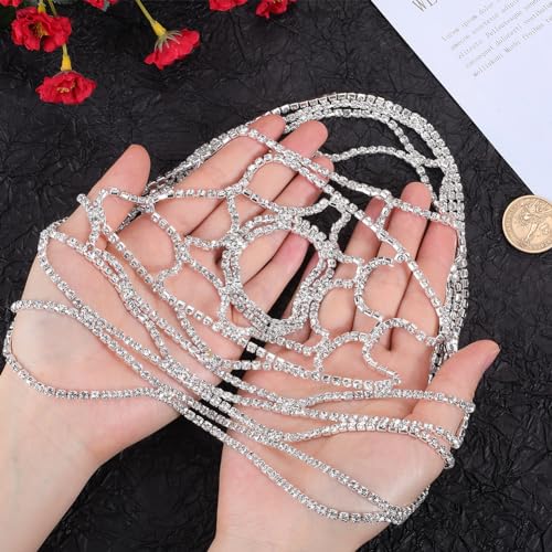 GORGECRAFT Rhinestone Crystal Head Chain Wedding Bridal Gatsby Headpiece