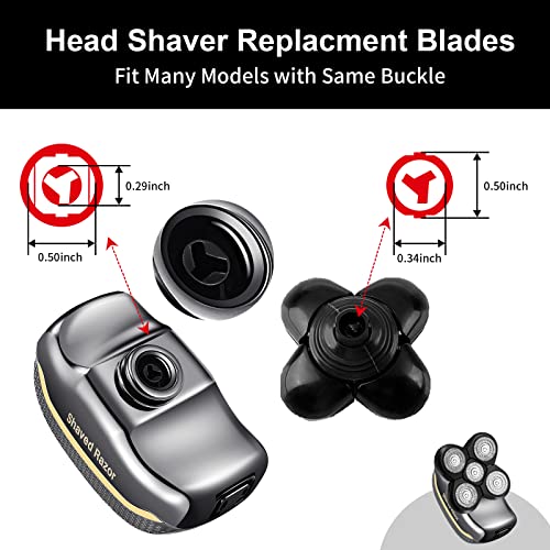 UPTARD 7D Head Shaver Replacement Blades Black5 - Compatible & Clean Cut