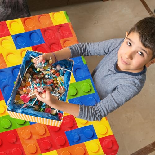 3-Pack Building Block Tablecloths - Colorful Waterproof Party Covers