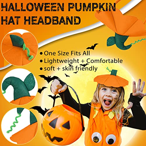 9 Pcs Halloween Pumpkin Headbands - 3 Festive Styles Foam Hair Hoops
