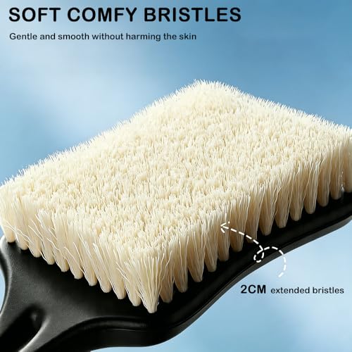 Laihemi 2-Piece Back Scrubber with Long Handle & Soft Bristles