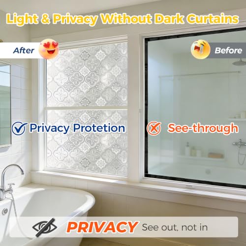 OHTMERU Window Privacy Film - Decorative Anti-Glare Static Cling