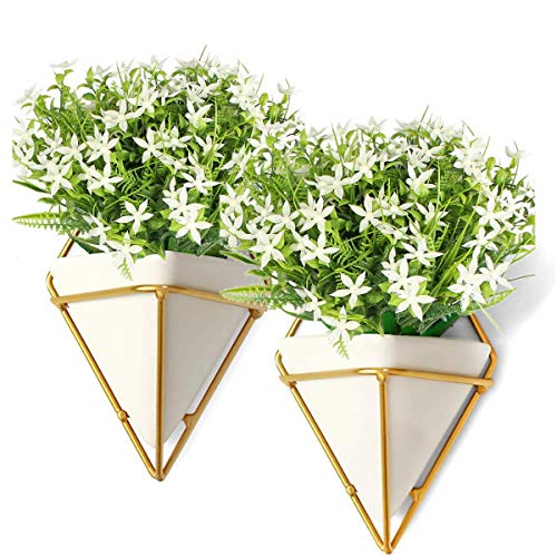 Rinlong 6Pcs UV Resistant Star Jasmine Artificial Flowers