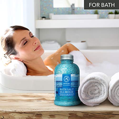 Aromatika Sea Breeze Bath Salt 21.16 oz with Essential Oils & Ginseng