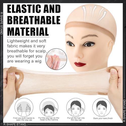 ProSuites 10 Pack Wig Styling & Display Kit with 2 Foldable Wig Stands & 5 Comb Set – Travel & Home Use