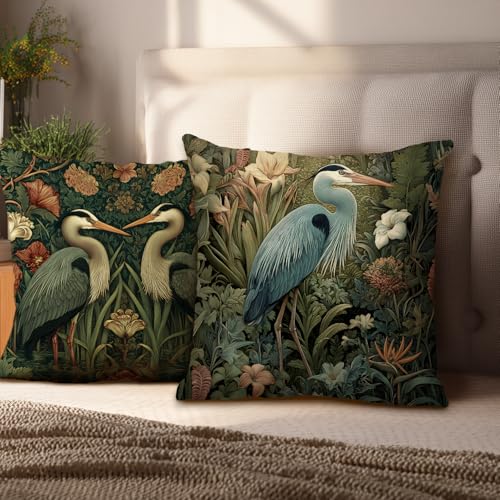 William Morris Inspired Floral Pillow Cover, 18x18 Inch