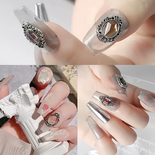 100Pcs Retro Alloy Frame Nail Charms for DIY Nail Art