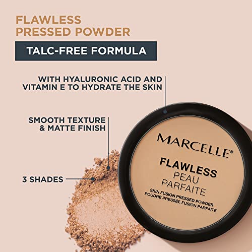 Marcelle Flawless Pressed Powder - Talc-Free Hypoallergenic Buff Beige