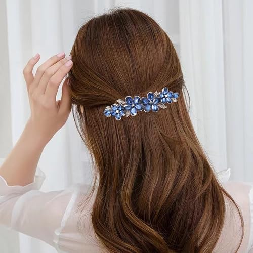 Jakeni Rhinestone Bridal Hair Clips Q1 - Sparkly Crystal Hair Barrettes for Wedding & Formal Wear