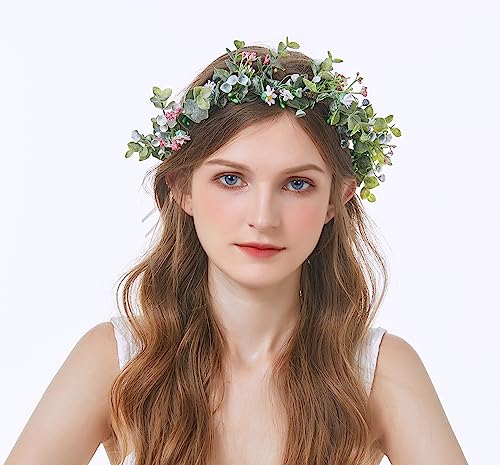 Vivivalue Floral Crown Garland Headband Z - Boho Flower Halo