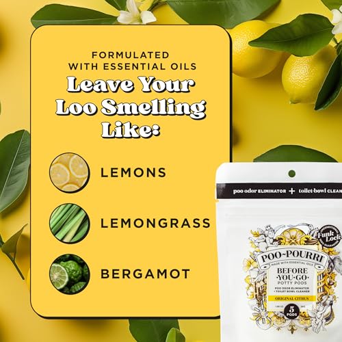 Poo-Pourri 2-in-1 Toilet Potty Pods - Original Citrus, 5 Ct