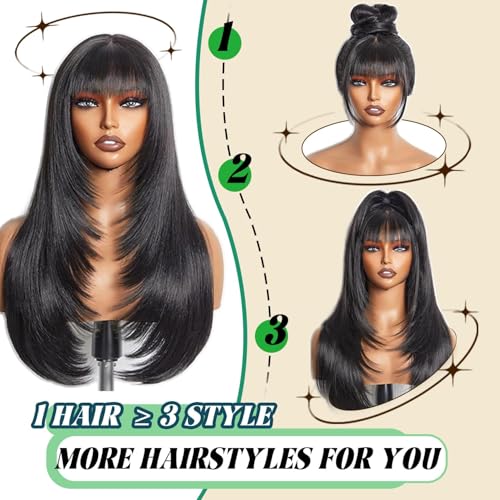 Black Hair Toppers for Women 20 Inch Thinning Hair Extensions Natural Look