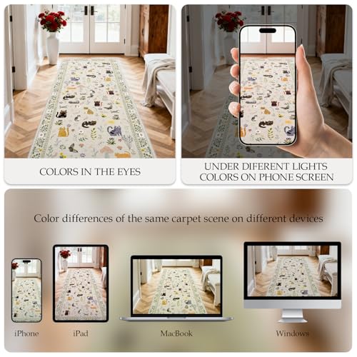 Non-Slip 2x3 Area Rug - Washable, Waterproof, Soft Beige Carpet for Entryway, Kitchen, Bathroom