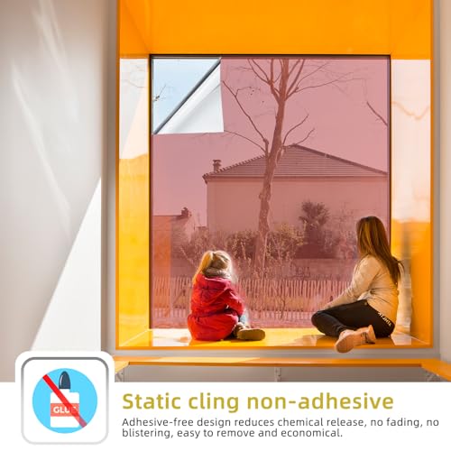 One Way Privacy Window Film - Red Mirror Tint, 17.5in x 6.5ft