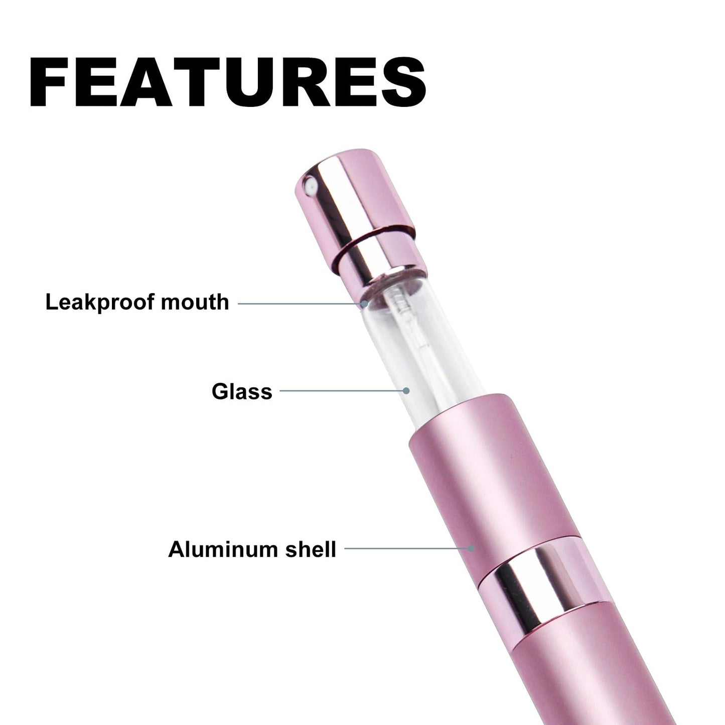 HDFCLUP 10 PCS 8ml Perfume Atomizer Refillable Bottle, Cologne Travel Spray Bottle, Mini Spray Empty for Refill, Refillable Portable Sprayer (Pink)