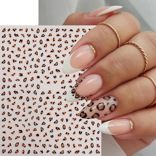 6 Sheets Leopard Print Nail Art Stickers - Cute Fall Designs