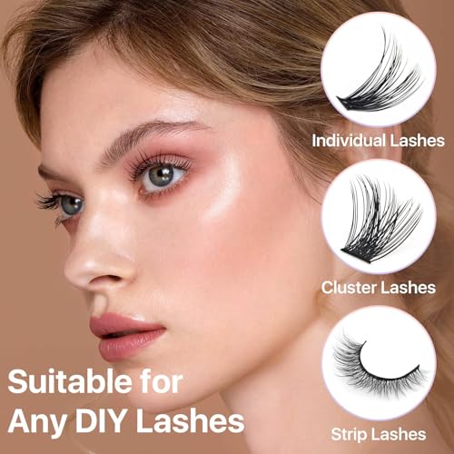 Latex-Free Eyelash Glue - Waterproof Cluster Bond & Seal