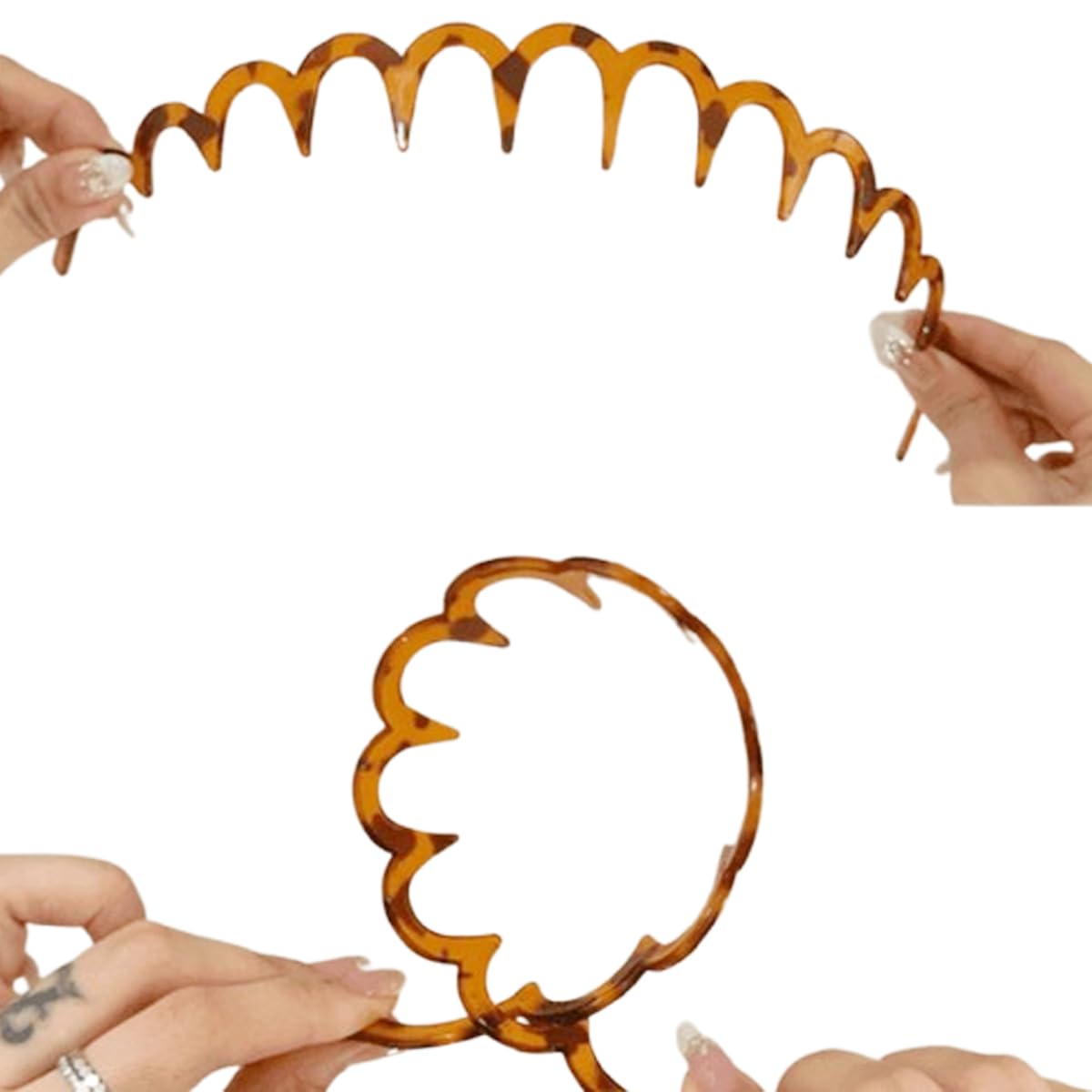 Zig Zag Headbands for Women & Men - Plastic Wavy Hair Bands with Teeth Comb | Classic 90s Hair Accessories for Everyday Use