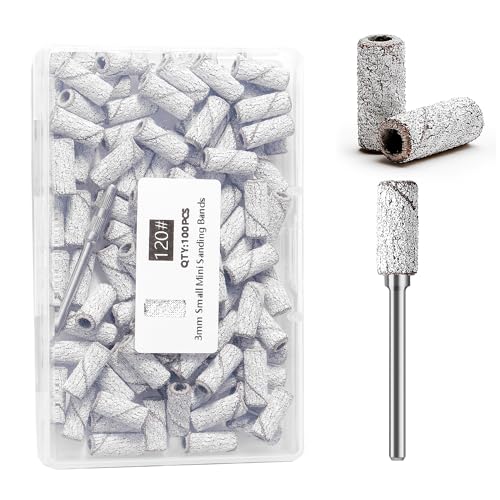 100PCS 120 Grit Nail Drill Bits with Mandrel for Acrylic Nails