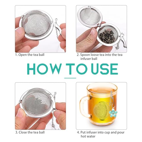 Stainless Steel Tea Infusers Set of 2 with Butterfly & Flower Charms