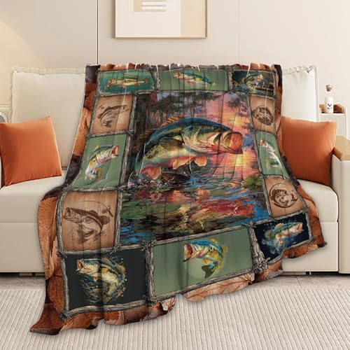 Fuzawet Soft Fleece Fish Throw Blanket - Cozy & Warm 40"x50"