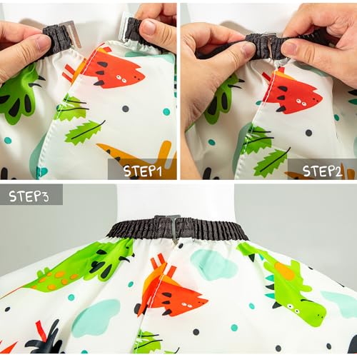 Gealaek Kids Haircut Cape Set with Dinosaur Pattern, 55x40 Inches