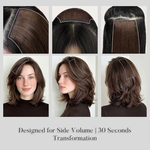 JIAMEISI 6 Inch Natural Black Short Hair Extensions 2Pcs Real Remy Clip-Ins for Volume & DIY Bangs