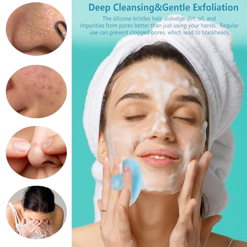 10-Pack Silicone Face Scrubber with Suction Handle for Deep Cleansing