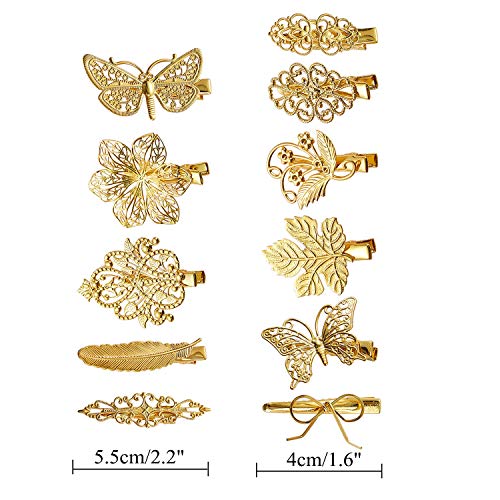 Gold Metal Alligator Hair Clips & Bobby Pins Set for Women & Girls - 30 Pack