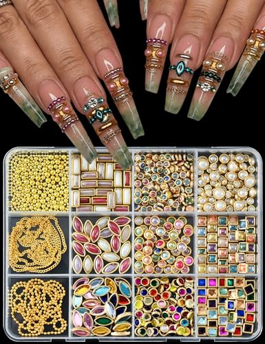OPMADM Set of 1 Bangle Nail Charms & Gems for Nails - Luxury 3D Nail Art