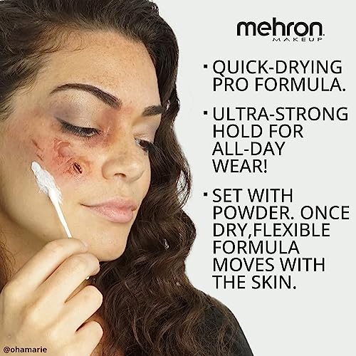 Mehron Liquid Latex - 1 oz Clear SFX Adhesive for Prosthetics & Effects