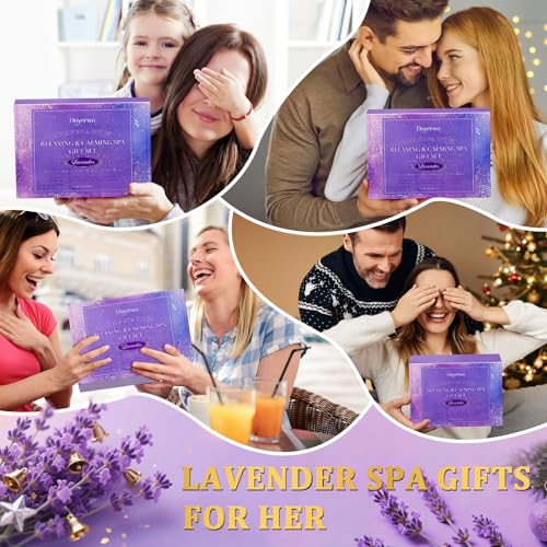 7-Piece Lavender Spa Gift Set for Women - Relaxation & Self Care Bath Kit