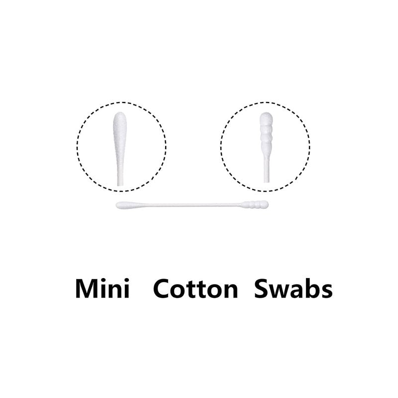 Mini Cotton Swabs - 500pcs Spiral/Round Cotton Buds for Personal Care & Cleaning