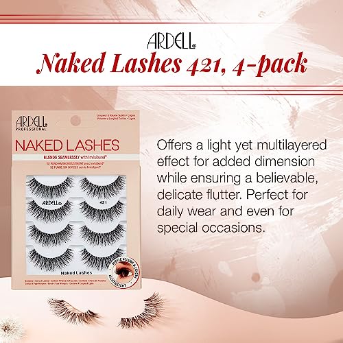 Ardell Naked Lashes 421 | Natural Look False Eyelashes, 4 Pairs