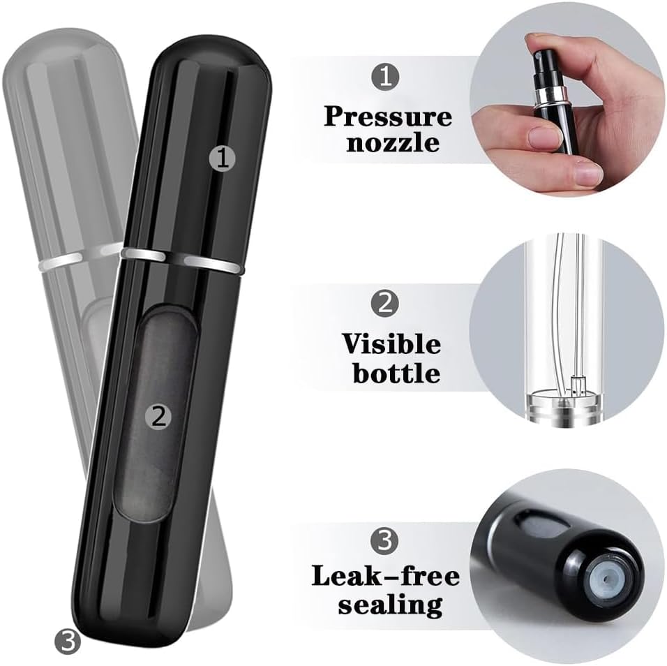 Travel Perfume Atomizer Refillable - 4PCS Mini Perfume Spray Bottles for Men & Women | Travel Size